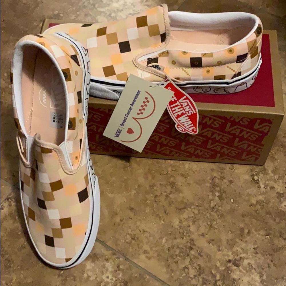 Breast cancer awareness vans slip ons limited